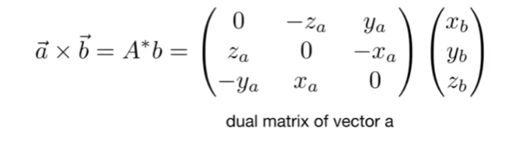 矩阵在向量叉乘的意义: